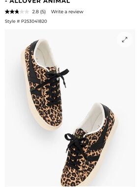 BNWT In original box GOLA Leopard Print Low-Top Sneakers in Animal/Black size 5